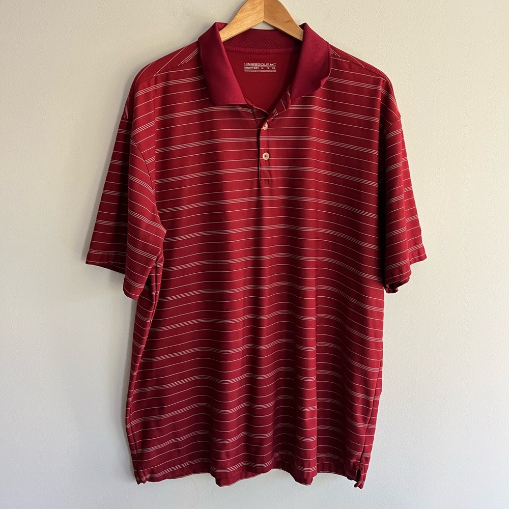 Nike Golf Men's Striped Red Polo Shirt size XL